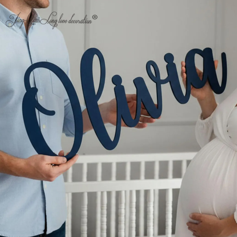 Baby Nursery Modern - Custom Wooden Name Sign Baby Name