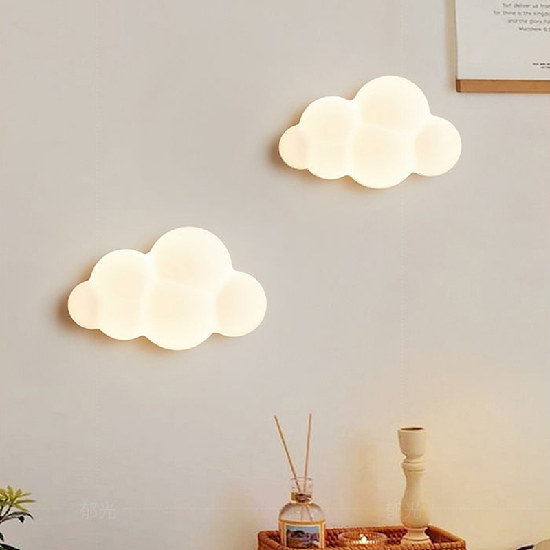 Baby Nursery Modern - White Cloud Wall Lamps for Children's