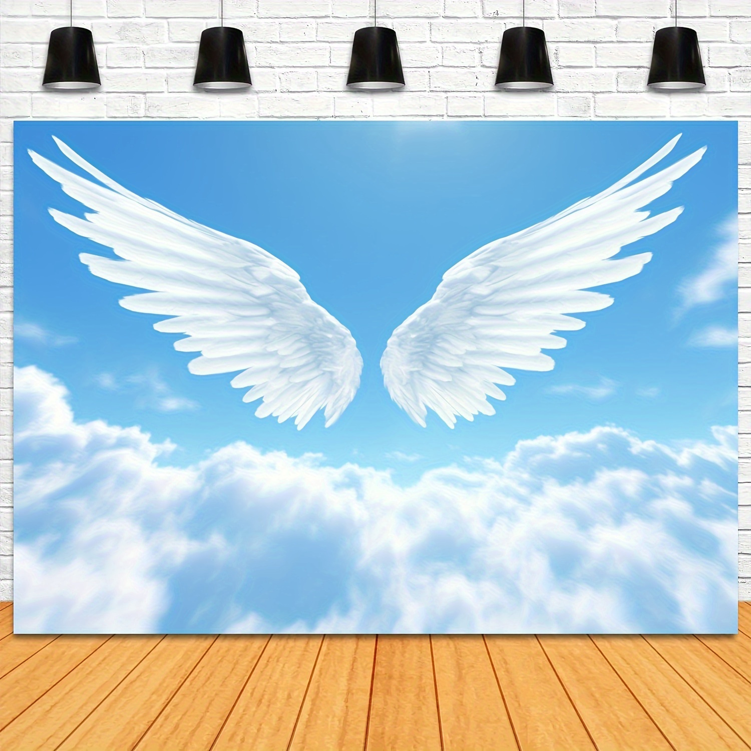 Baby Nursery Modern - Angel Wings Clouds Sky Tapestry Heavenly