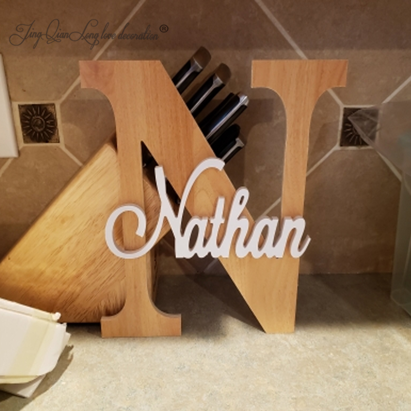 Baby Nursery Modern - Custom Wooden Name Sign Baby Shower