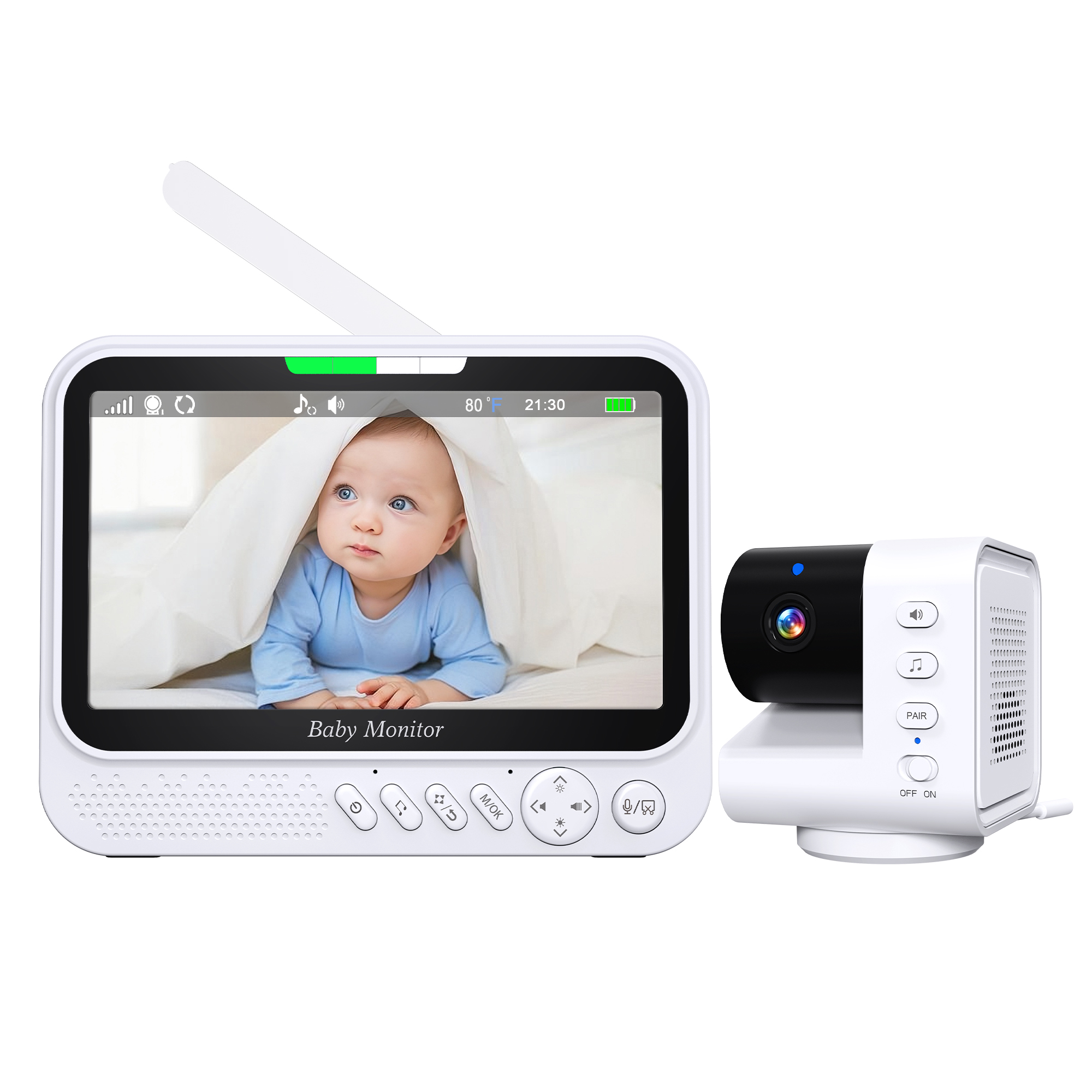 Wearable Baby Monitor - 7inch IPS Screen 1v2 Wireless Video