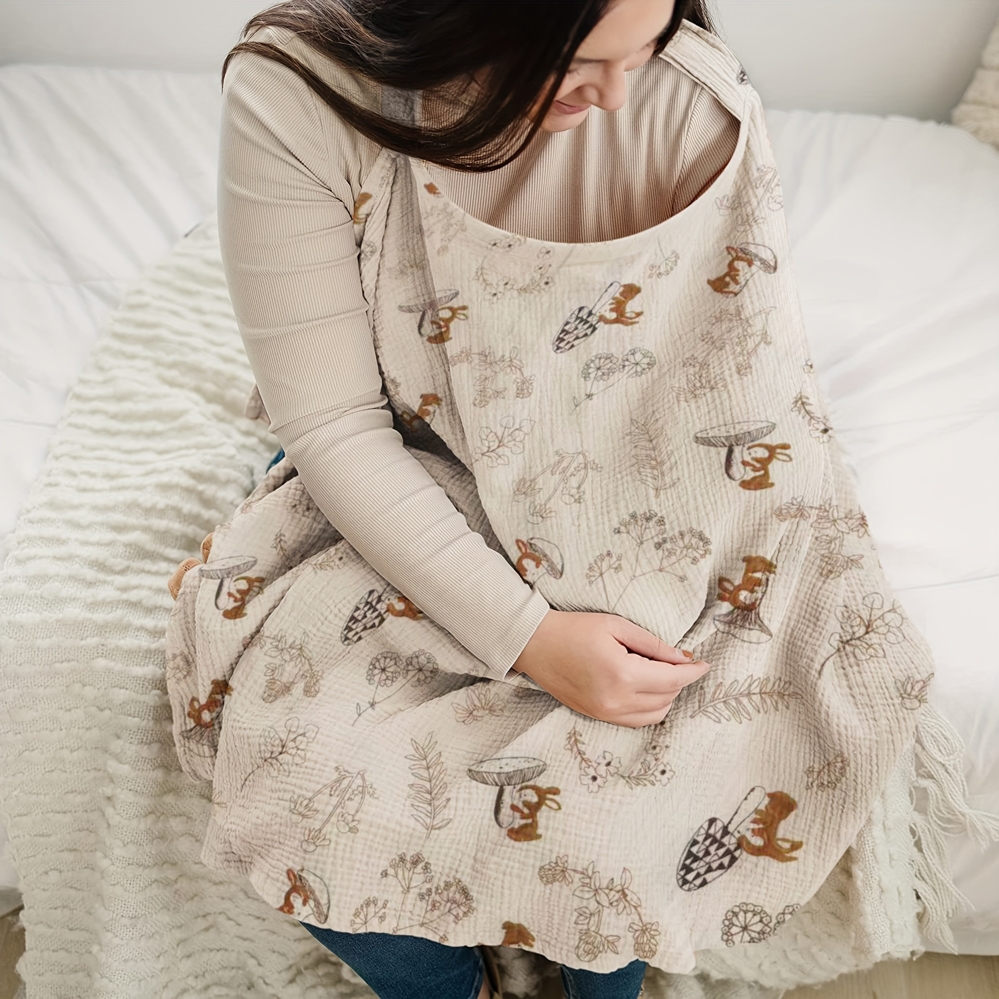 1 pc Nursing Cover Cloth - Out - Nursing Cover Breastfeeding บทวิจารณ์และราคา