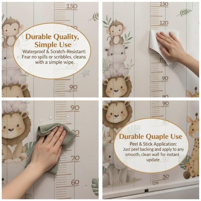 Children's Growth Chart Sticke - Baby Nursery Jungle Wallpaper บทวิจารณ์และราคา