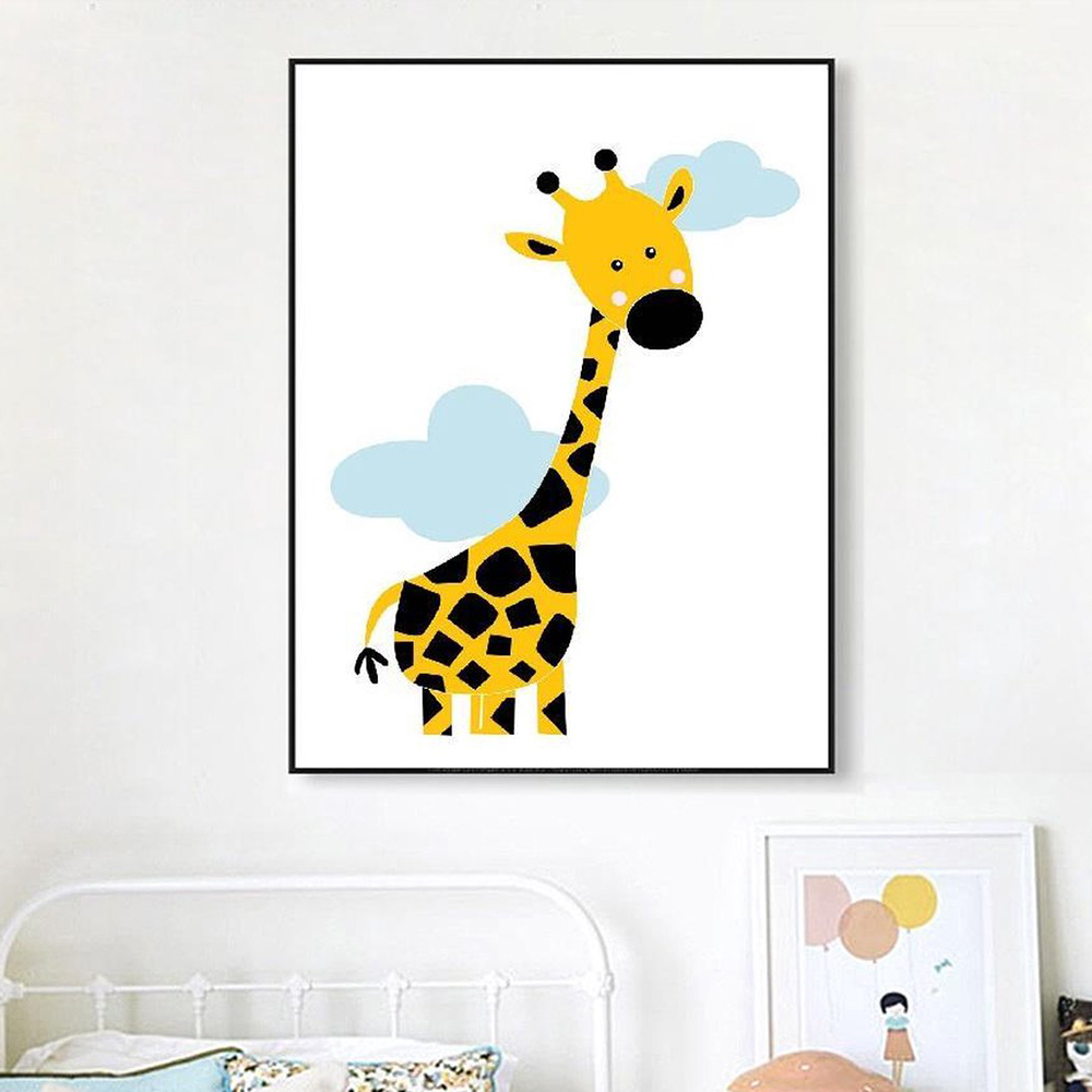Cartoon Animal Posters Yellow  - Baby Nursery Yellow Walls บทวิจารณ์และราคา