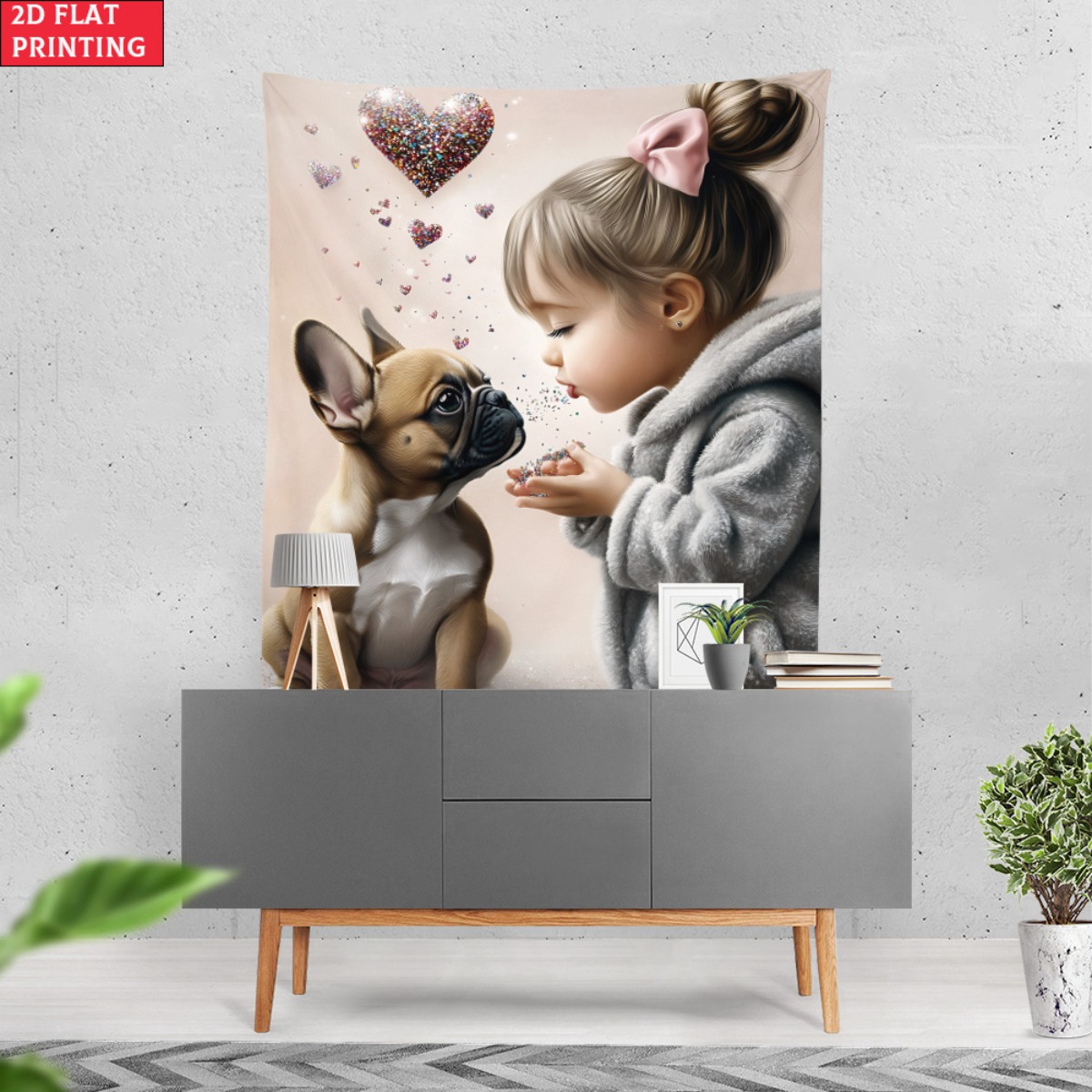 Girl with french bulldog puppy - Baby Nursery Modern บทวิจารณ์และราคา