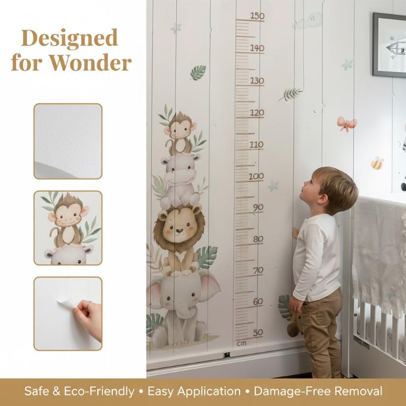 Children's Growth Chart Sticke - Baby Nursery Jungle Wallpaper บทวิจารณ์และราคา