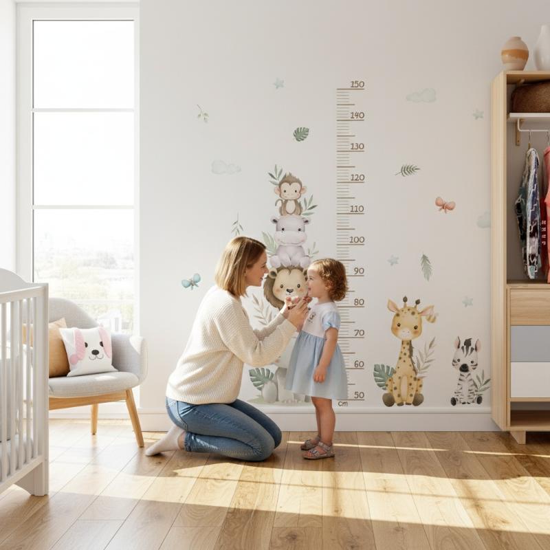 Children's Growth Chart Sticke - Baby Nursery Jungle Wallpaper บทวิจารณ์และราคา