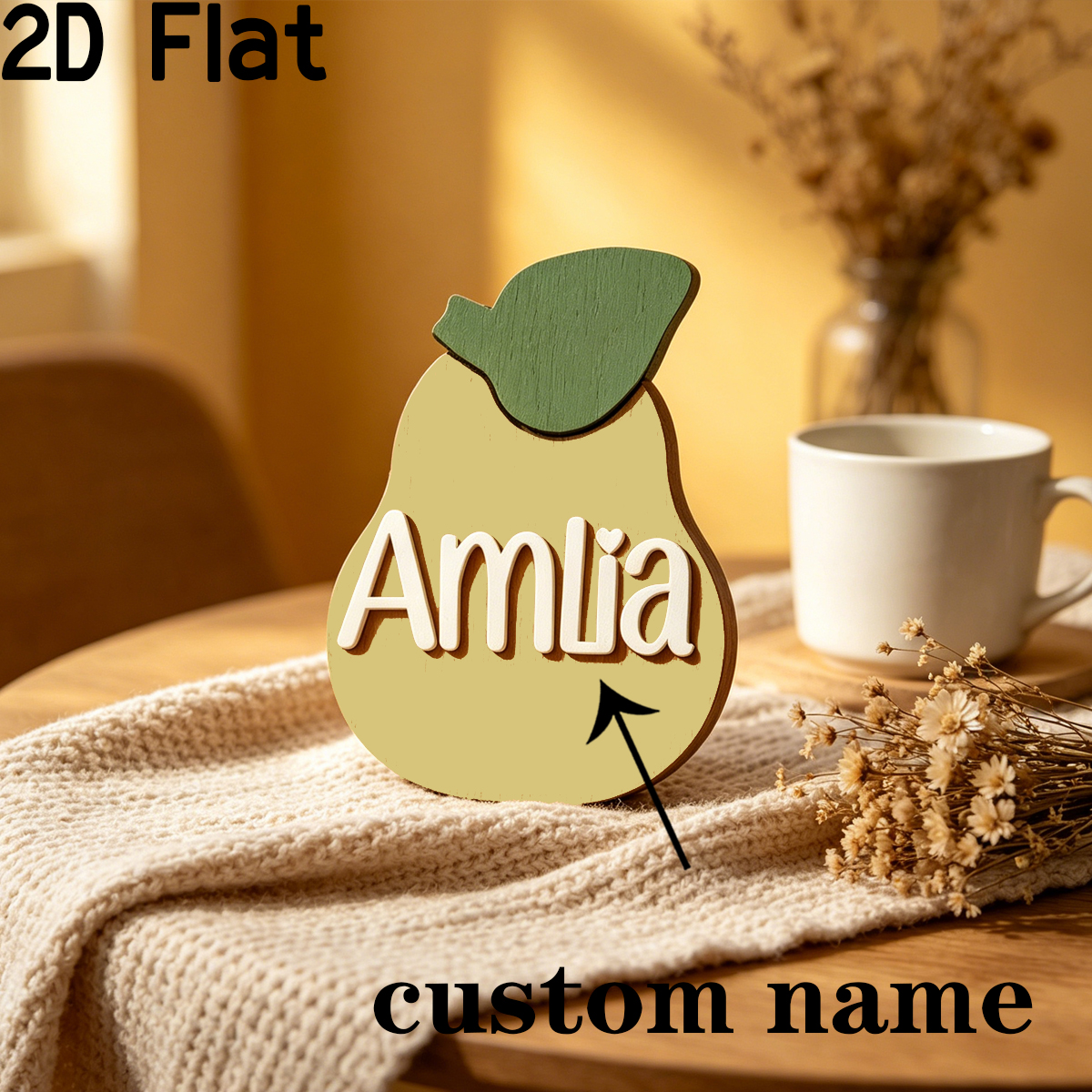 1Pc Custom Yellow Pear Wooden  - Baby Nursery Yellow Walls บทวิจารณ์และราคา