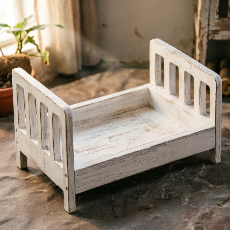 Infant Posing Sofa Retro Wood  - Baby Nursery Chair บทวิจารณ์และราคา