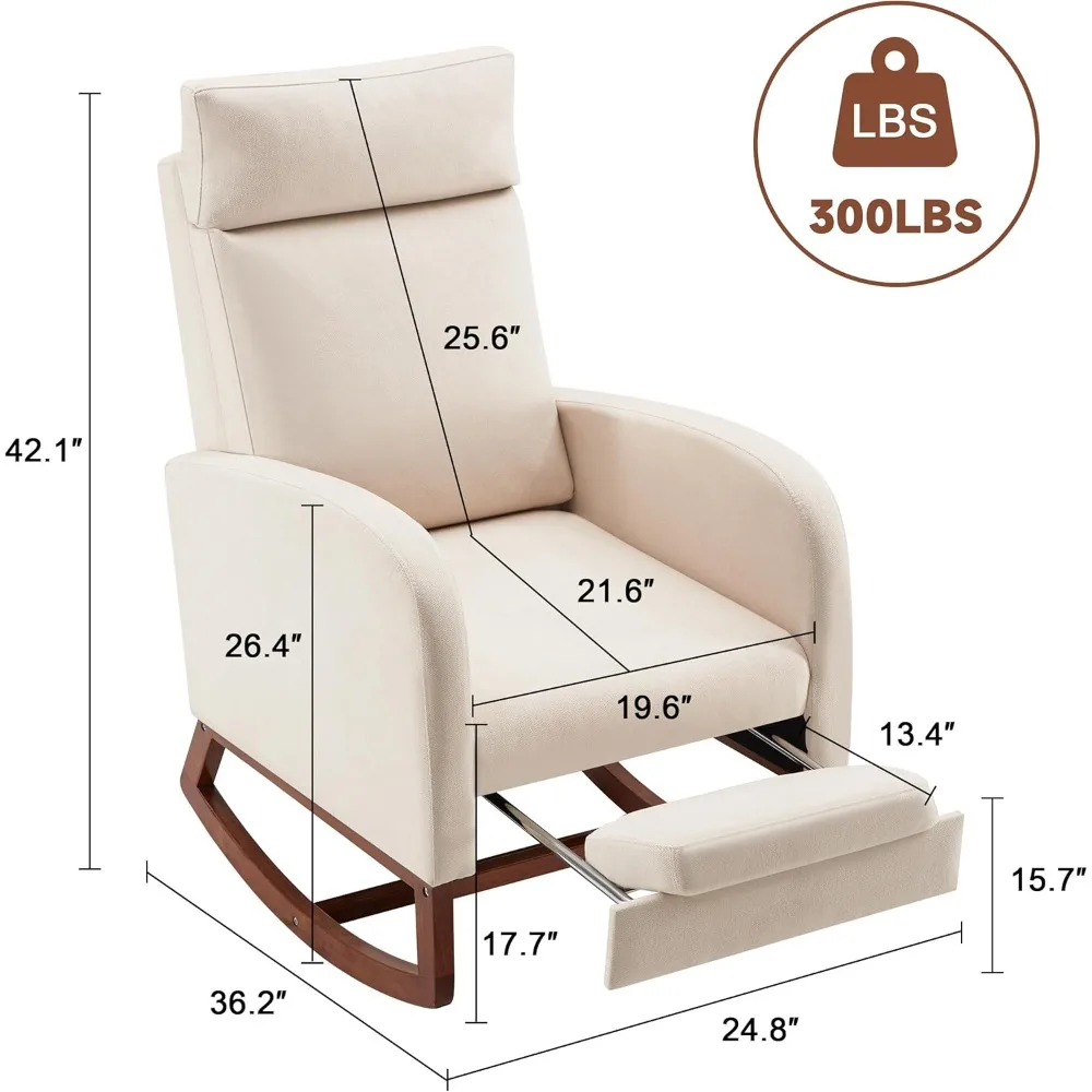 High-Back Nursery Rocking Chai - Baby Nursery Glider Chair บทวิจารณ์และราคา