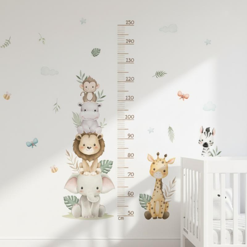 Children's Growth Chart Sticke - Baby Nursery Jungle Wallpaper บทวิจารณ์และราคา