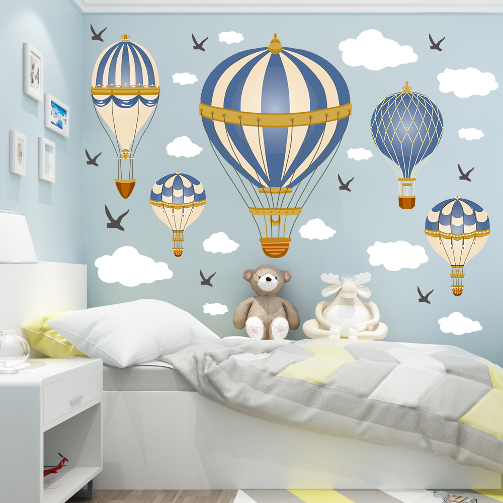 Cartoon Hot Air Balloon Clouds - Baby Nursery Modern บทวิจารณ์และราคา