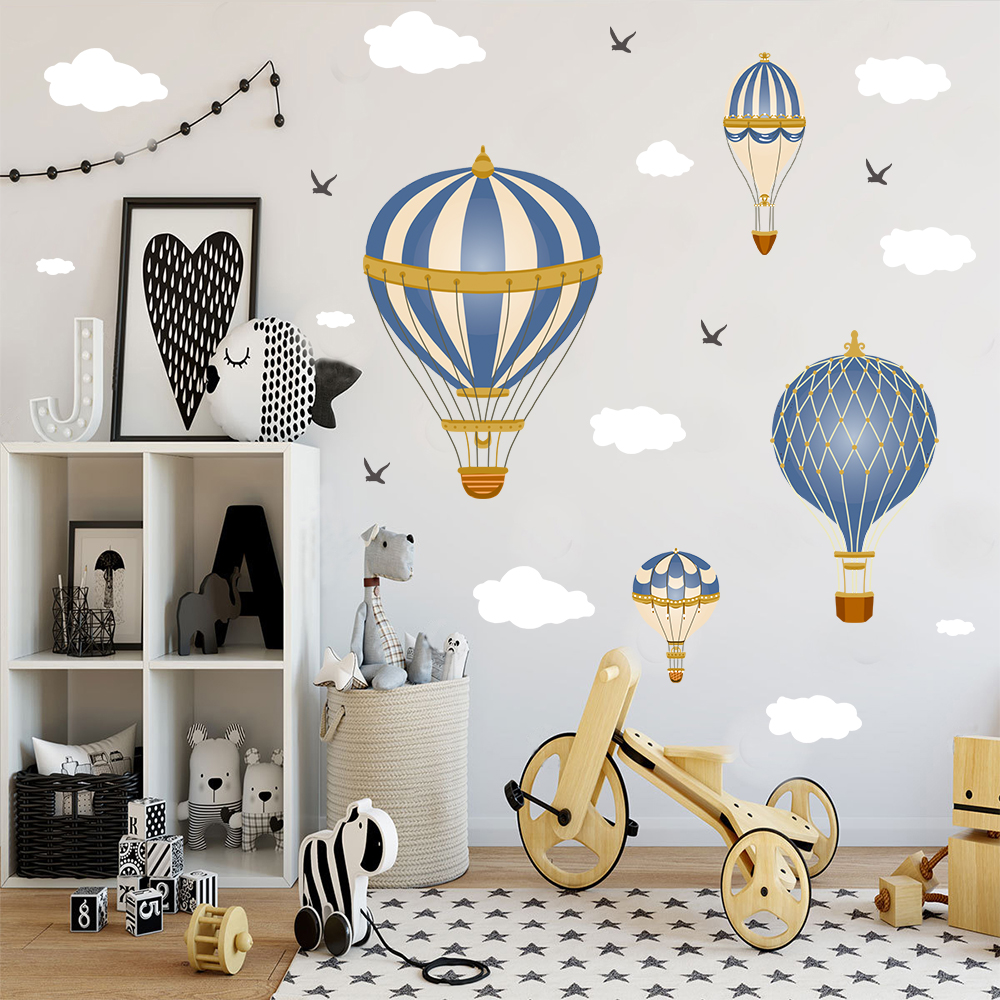 Cartoon Hot Air Balloon Clouds - Baby Nursery Modern บทวิจารณ์และราคา