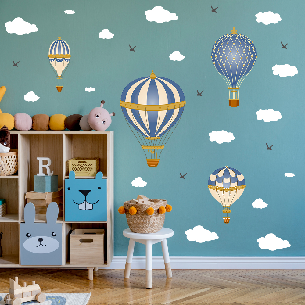 Cartoon Hot Air Balloon Clouds - Baby Nursery Modern บทวิจารณ์และราคา