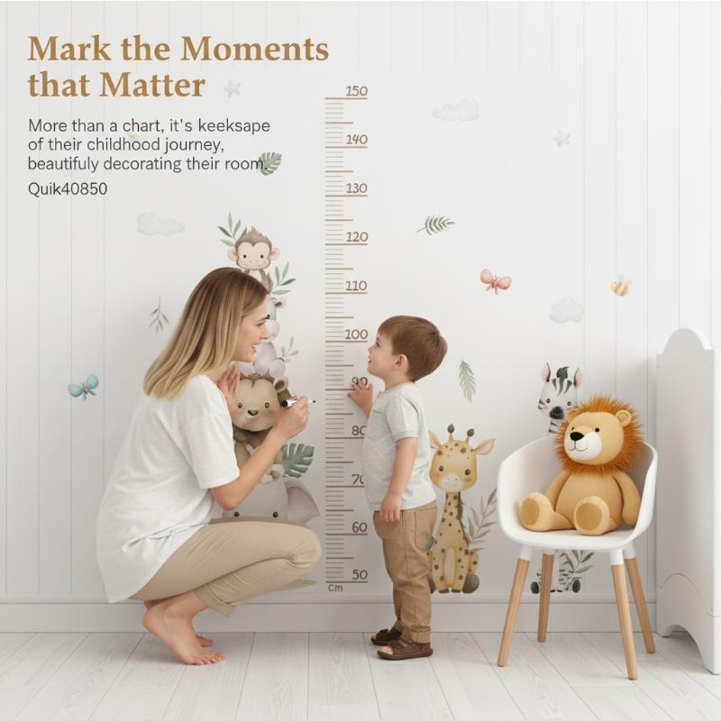 Children's Growth Chart Sticke - Baby Nursery Jungle Wallpaper บทวิจารณ์และราคา