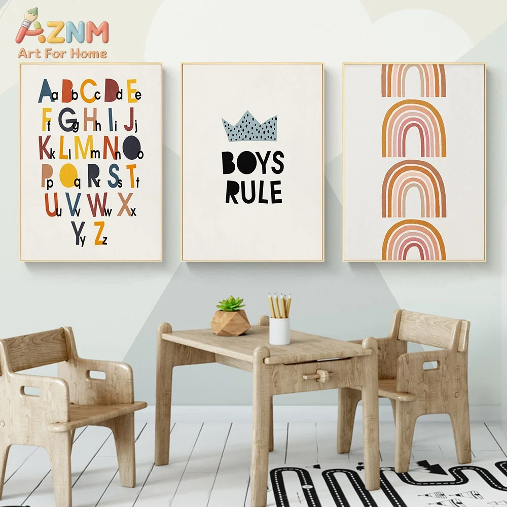 Rainbow Alphabet Poster Educat - Baby Nursery Products บทวิจารณ์และราคา