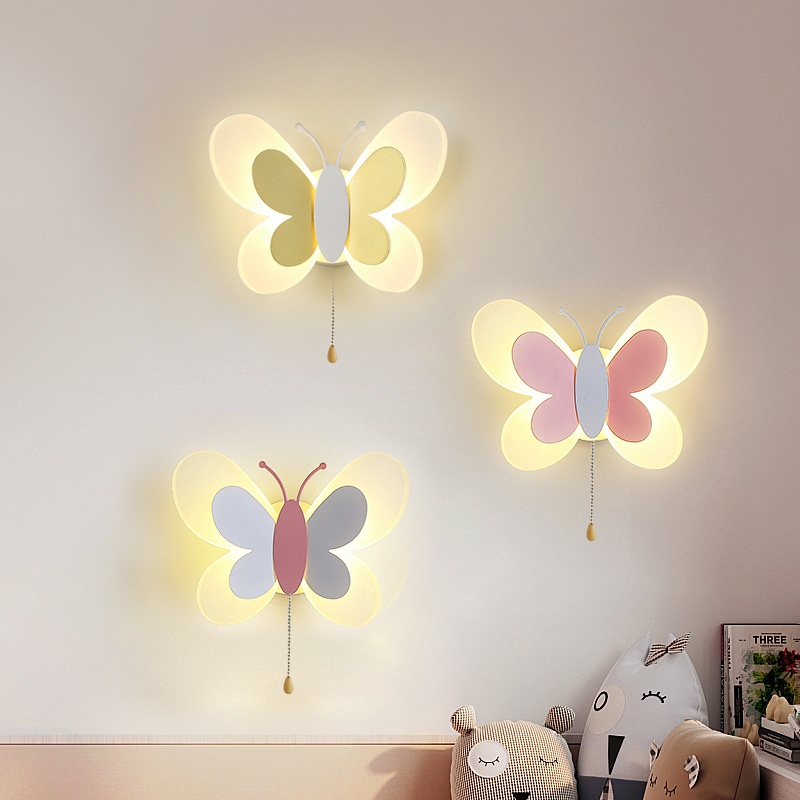 Cartoon Cute Blue Pink Butterf - Baby Nursery Knobs บทวิจารณ์และราคา