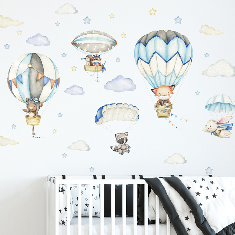 Cartoon Cute Animals Hot Air B - Baby Nursery Products บทวิจารณ์และราคา