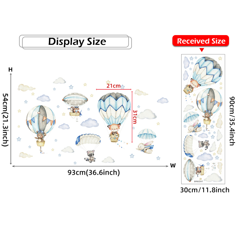 Cartoon Cute Animals Hot Air B - Baby Nursery Products บทวิจารณ์และราคา