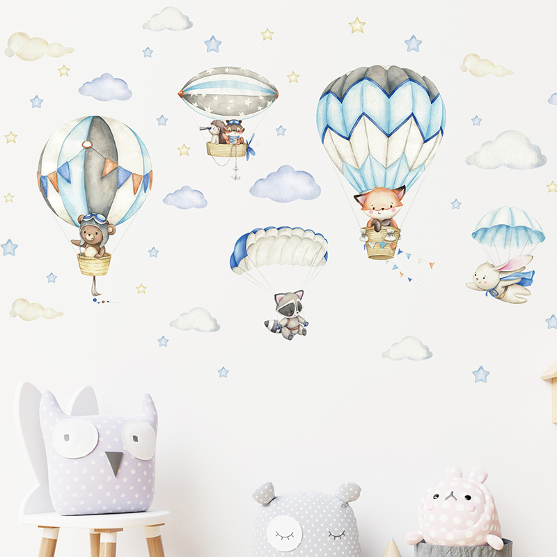 Cartoon Cute Animals Hot Air B - Baby Nursery Products บทวิจารณ์และราคา