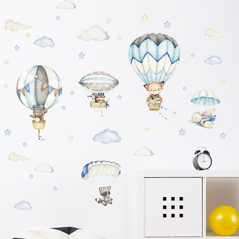 Cartoon Cute Animals Hot Air B - Baby Nursery Products บทวิจารณ์และราคา