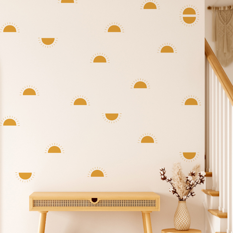 Boho Yellow Orange Half Sun Wa - Baby Nursery Yellow Walls บทวิจารณ์และราคา