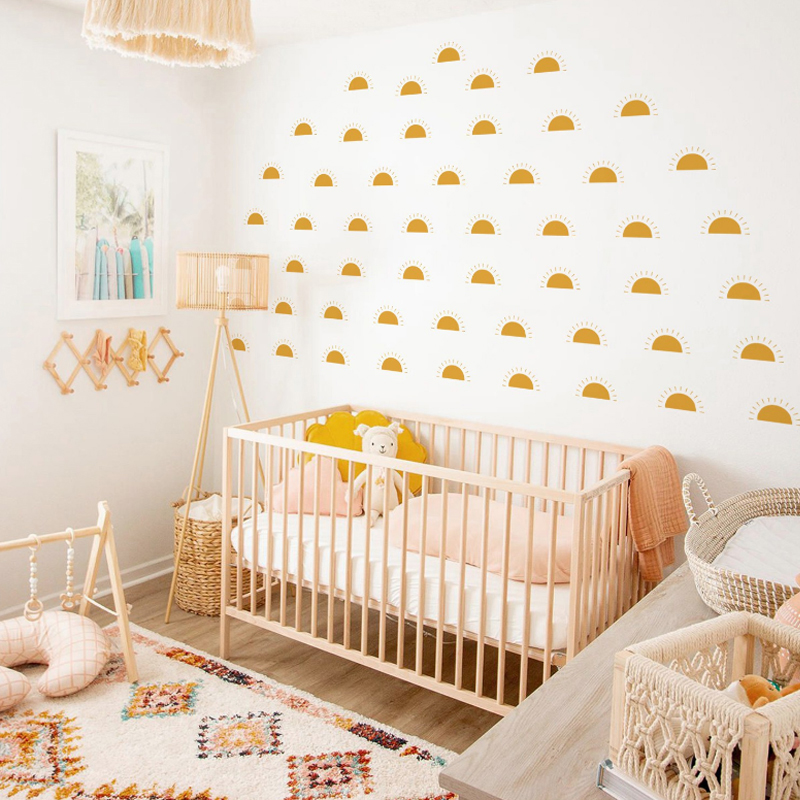 Boho Yellow Orange Half Sun Wa - Baby Nursery Yellow Walls บทวิจารณ์และราคา