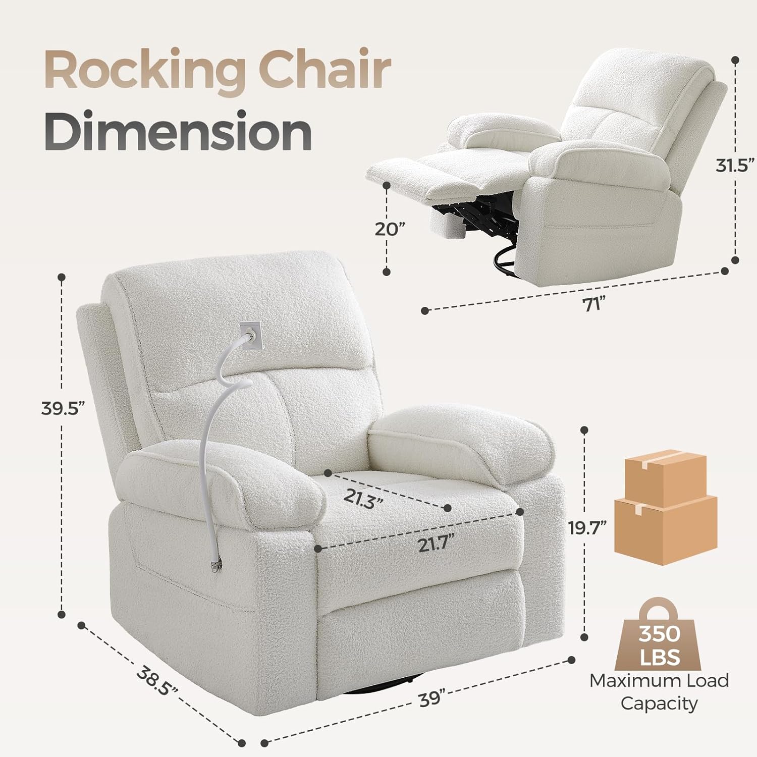 360° Swivel Rocker Recliner Nu - Baby Nursery Glider Chair บทวิจารณ์และราคา