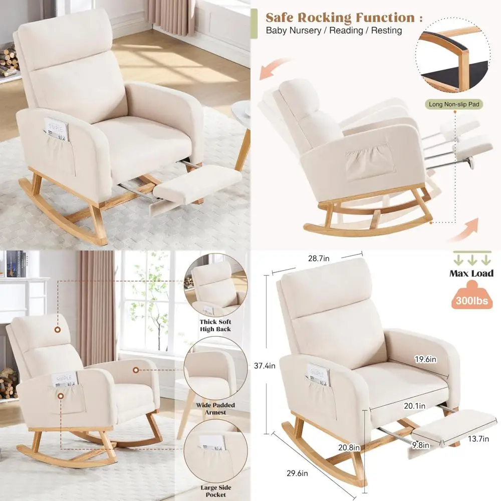 Nursing Glider Rocking Chair W - Baby Nursery Glider Chair บทวิจารณ์และราคา