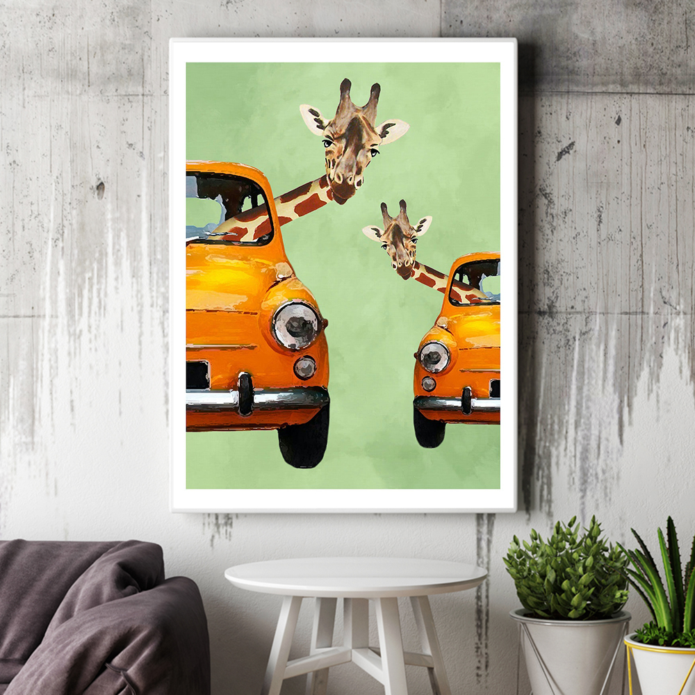 Giraffes In Yellow Cars Cartoo - Baby Nursery Yellow Walls บทวิจารณ์และราคา