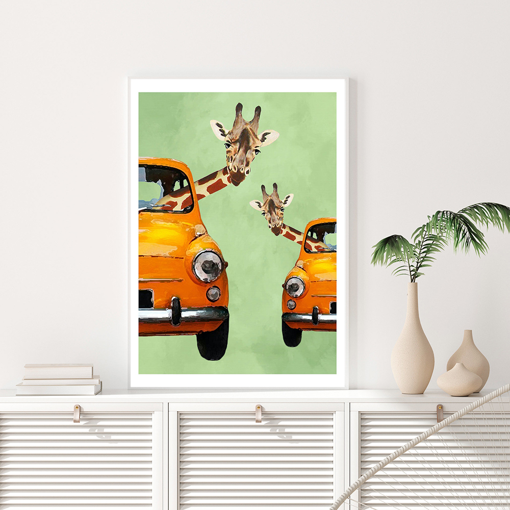 Giraffes In Yellow Cars Cartoo - Baby Nursery Yellow Walls บทวิจารณ์และราคา