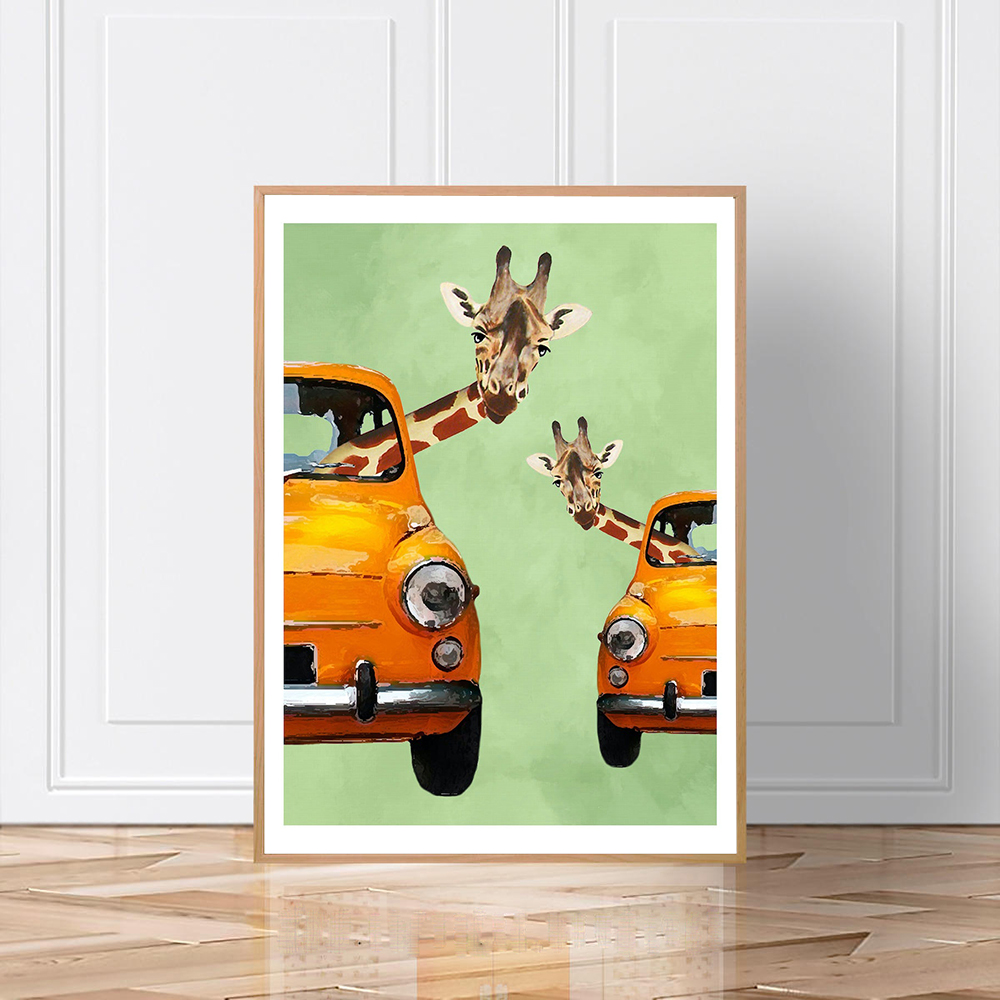 Giraffes In Yellow Cars Cartoo - Baby Nursery Yellow Walls บทวิจารณ์และราคา