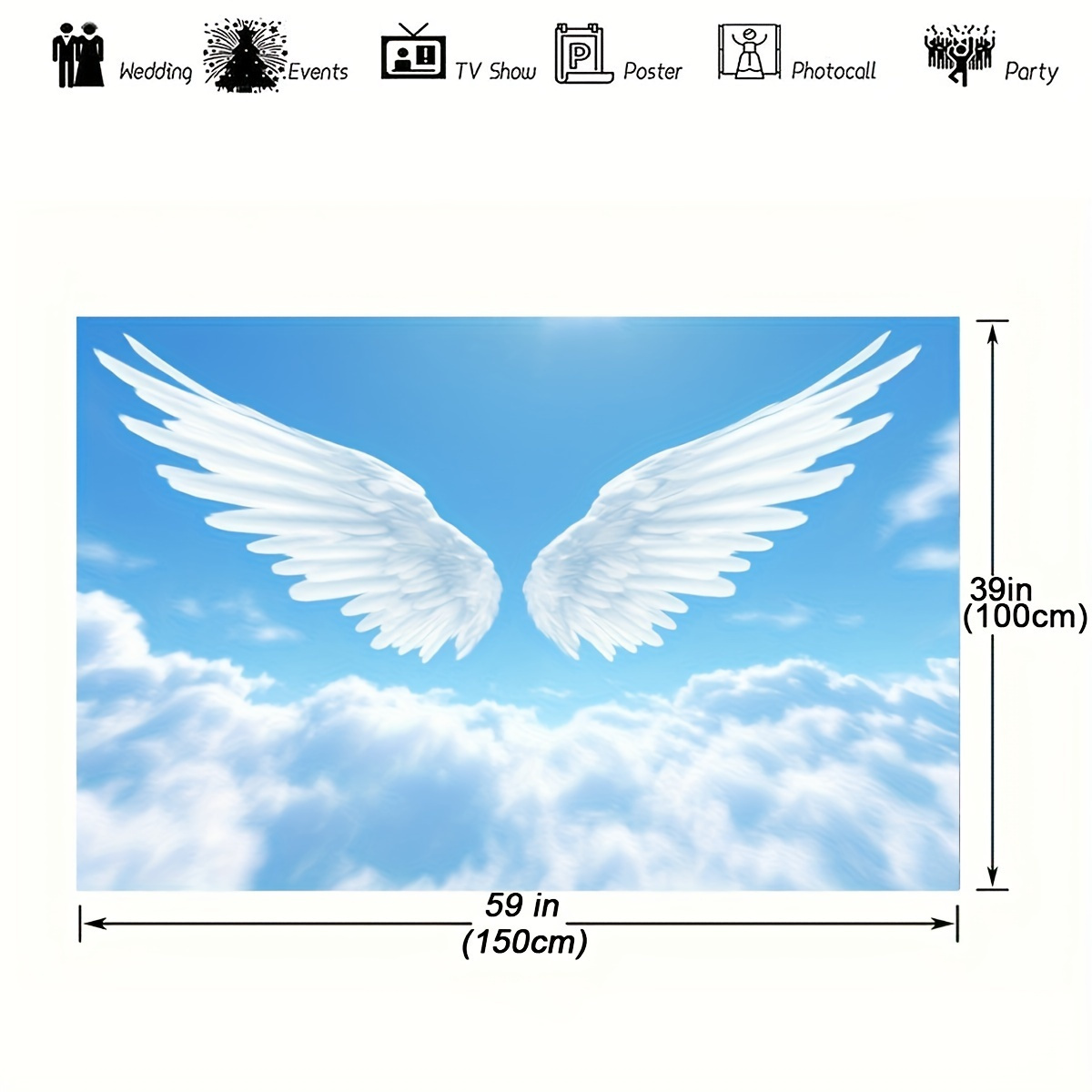 Angel Wings Clouds Sky Tapestr - Baby Nursery Modern บทวิจารณ์และราคา