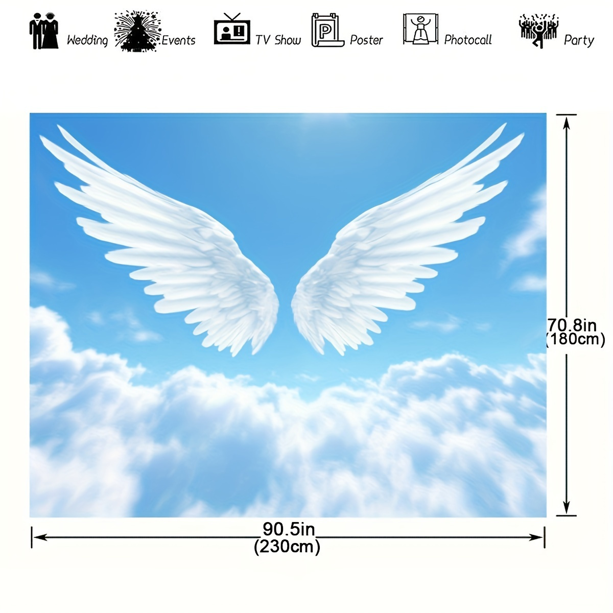 Angel Wings Clouds Sky Tapestr - Baby Nursery Modern บทวิจารณ์และราคา