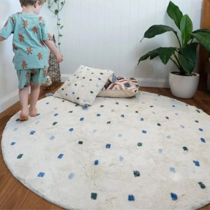 Dot Fluffy Carpet Living Room  - Baby Nursery Modern บทวิจารณ์และราคา