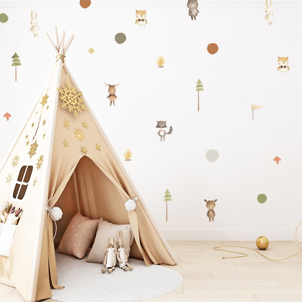 Cartoon Cute Fox Rabbit Animal - Baby Nursery Modern บทวิจารณ์และราคา