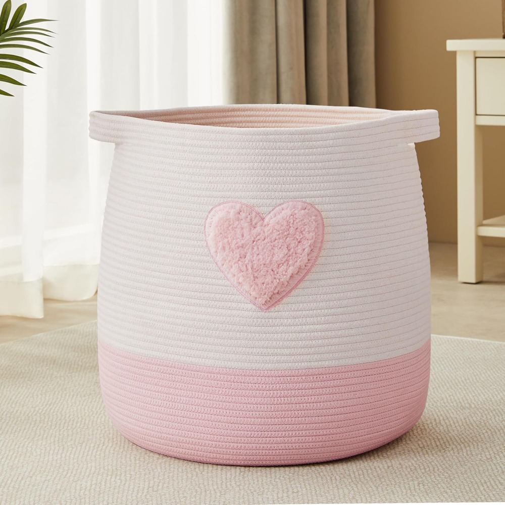 Pink Laundry Basket Hamper for - Baby Nursery Modern บทวิจารณ์และราคา