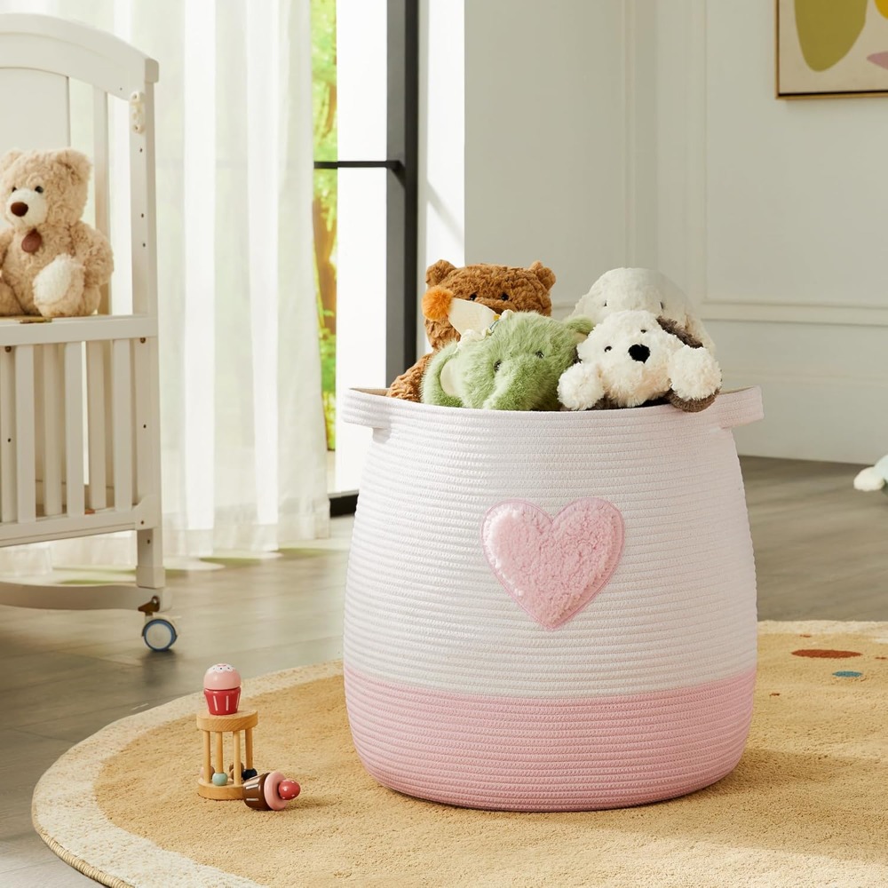 Pink Laundry Basket Hamper for - Baby Nursery Modern บทวิจารณ์และราคา