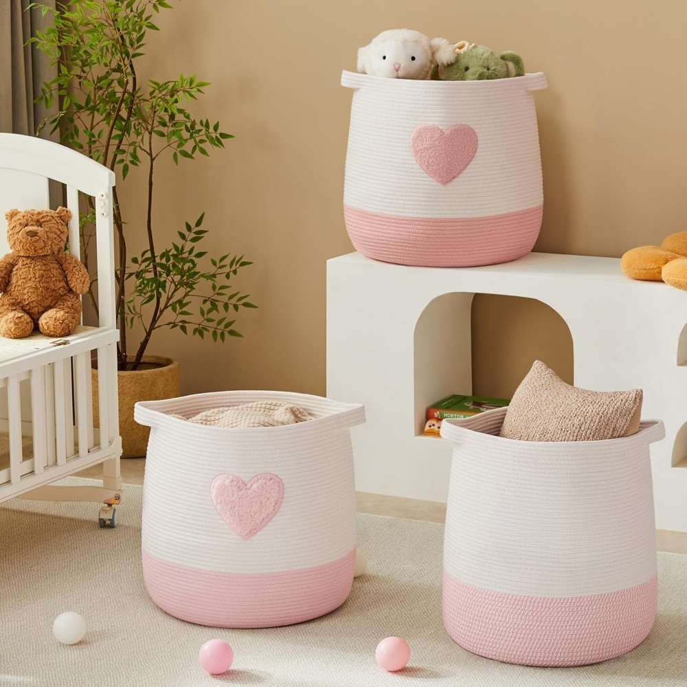 Pink Laundry Basket Hamper for - Baby Nursery Modern บทวิจารณ์และราคา