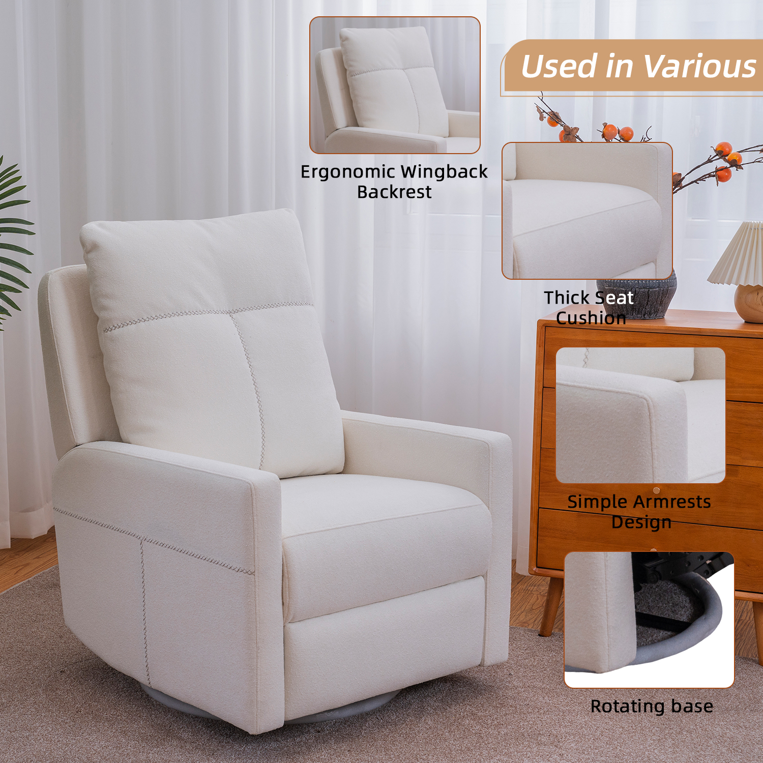Swivel Glider Recliner Chair M - Baby Nursery Glider Chair บทวิจารณ์และราคา