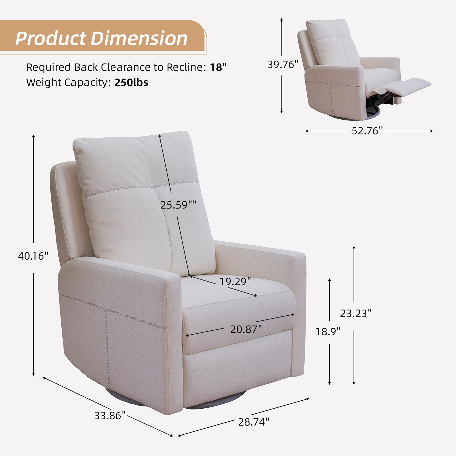 Swivel Glider Recliner Chair M - Baby Nursery Glider Chair บทวิจารณ์และราคา