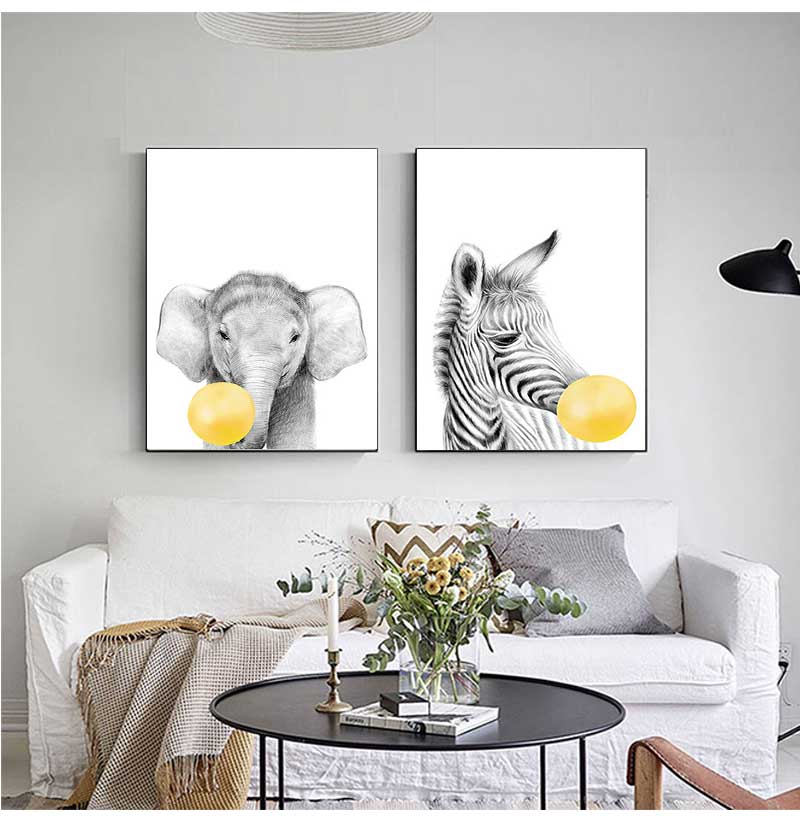 1pc frameless Canvas Painting  - Baby Nursery Yellow Walls บทวิจารณ์และราคา