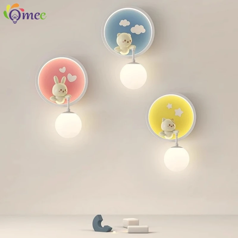 Cute Girl Wall Lamps LED Pink  - Baby Nursery Yellow Walls บทวิจารณ์และราคา