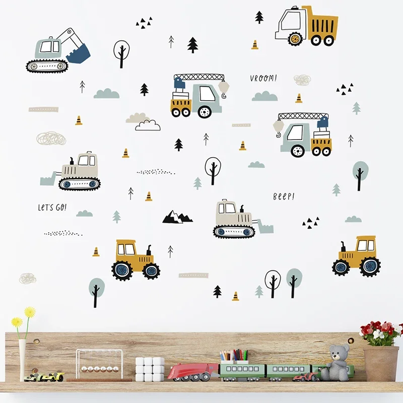 Hand Drawn Cute Cars Cargo Tru - Baby Nursery Products บทวิจารณ์และราคา