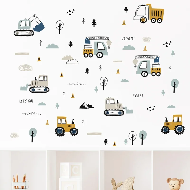 Hand Drawn Cute Cars Cargo Tru - Baby Nursery Products บทวิจารณ์และราคา