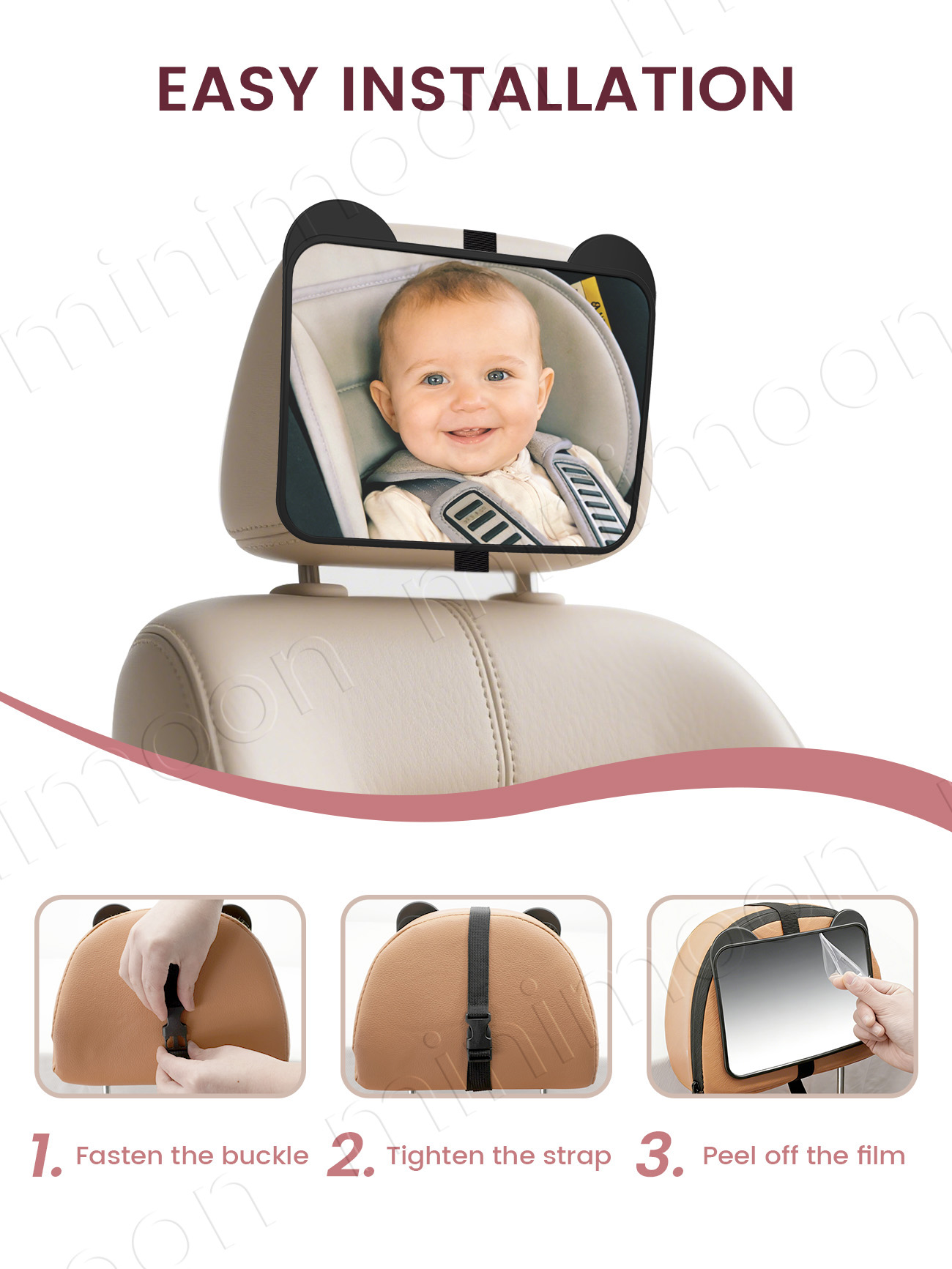 Cute Bear-Ear Car Seat Mirror, - Wearable Baby Monitor บทวิจารณ์และราคา