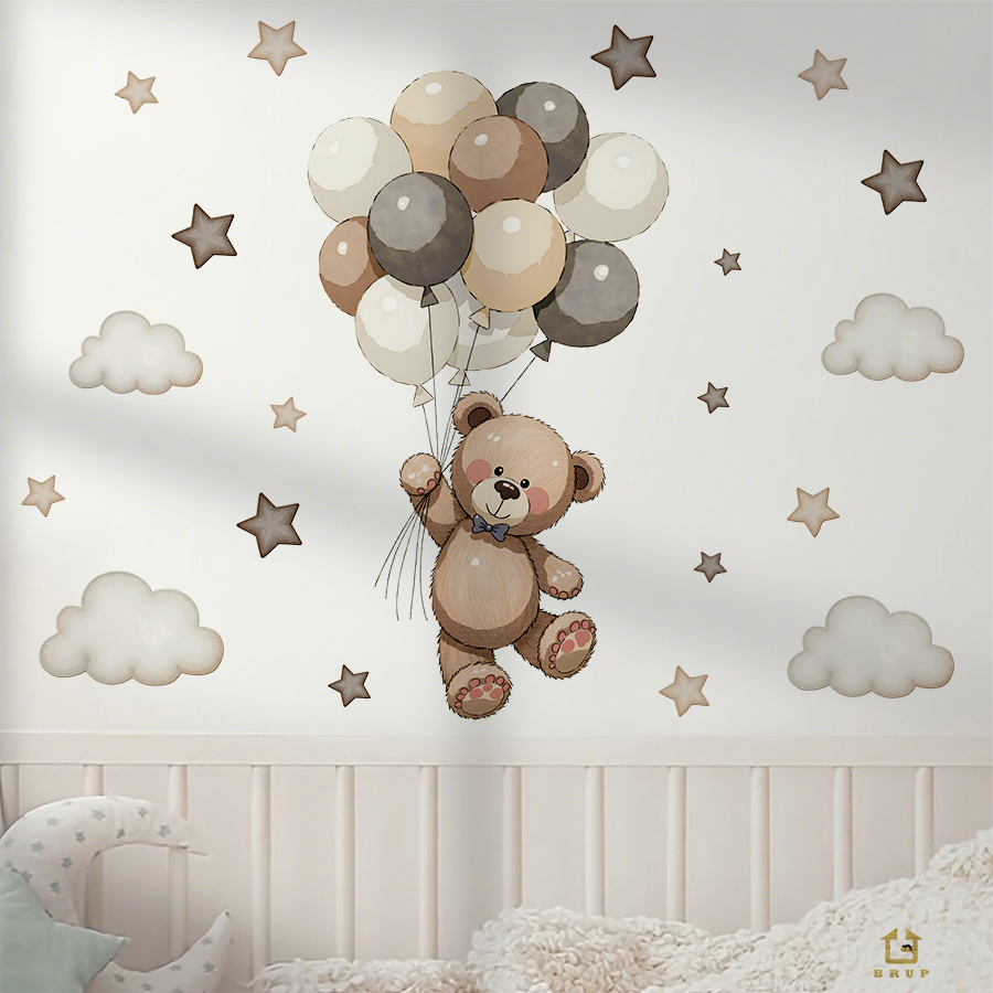 Adorable Teddy Bear Wall Decal - Baby Nursery Products บทวิจารณ์และราคา