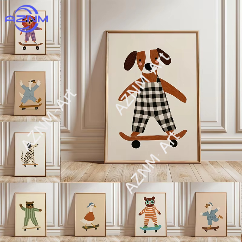 1PC Funny Animal Skateboarding - Baby Nursery Products บทวิจารณ์และราคา