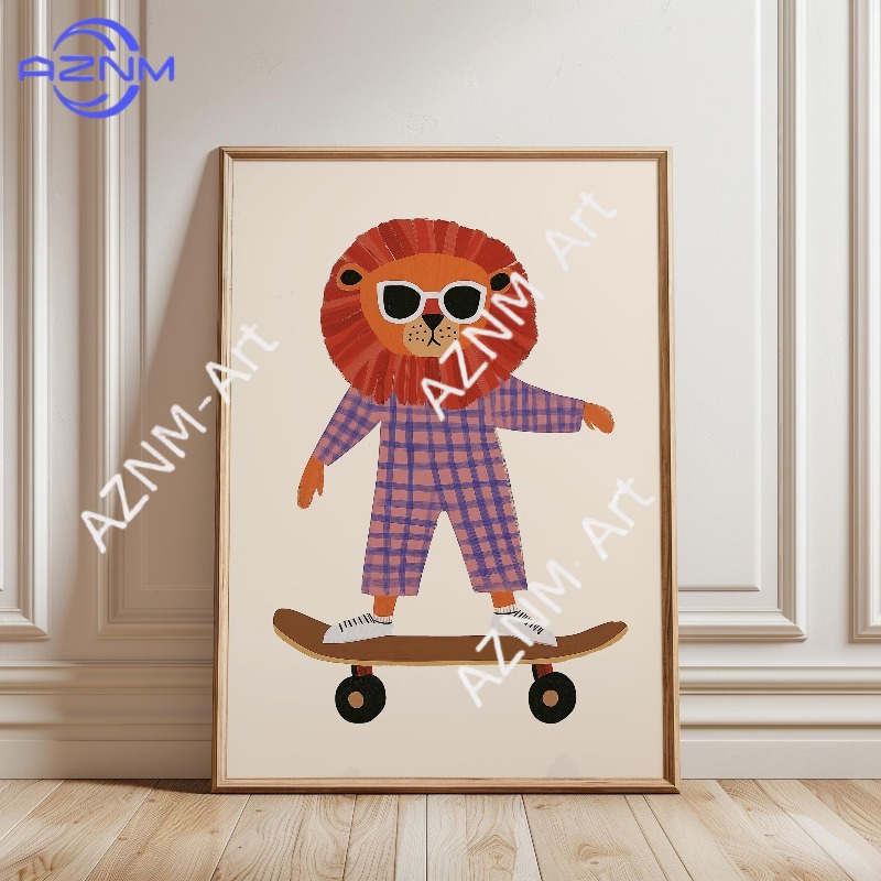 1PC Funny Animal Skateboarding - Baby Nursery Products บทวิจารณ์และราคา