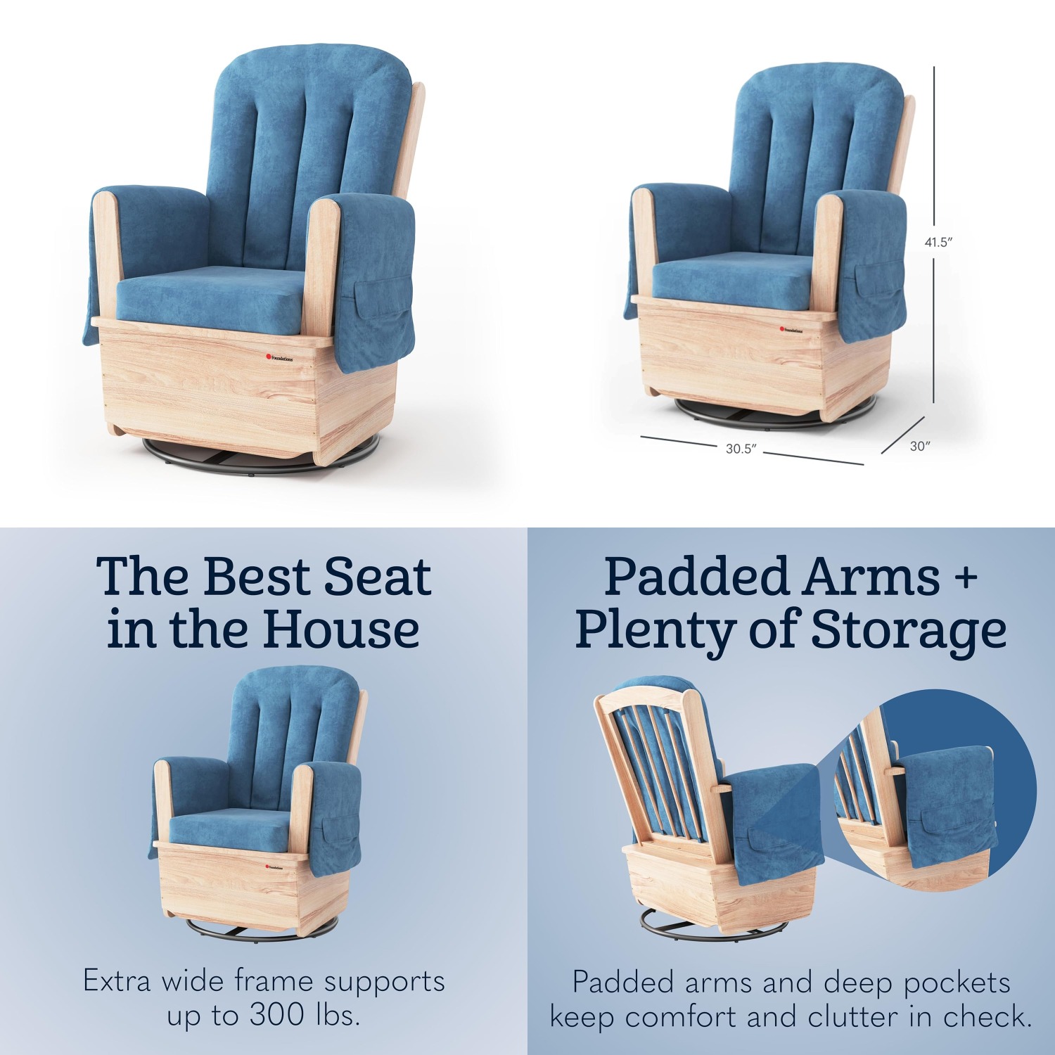 Glider Rocker with Steel Swive - Baby Nursery Glider Chair บทวิจารณ์และราคา